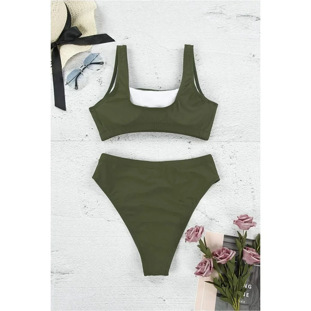 Pink Queen Swim  High Waisted Two Pcs Size: XL - Picture 2 of 4